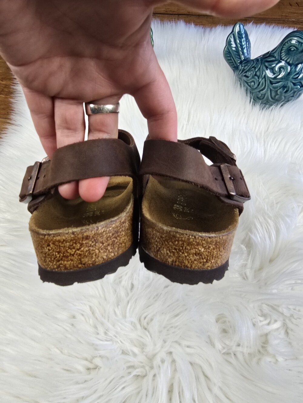 Birkenstock Milano Oiled Leather Sandals Size 38 - Picture 13 of 14